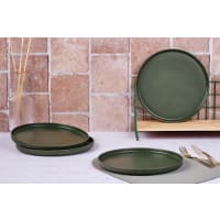 Set 6 assiettes plates grès fleuries Set 6 assiettes plates grès fleuries