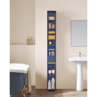 Mueble columna de baño con 5 estantes 2 puertas y 1 cajón azul cropped-1