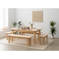 Mesa de comedor de pino macizo natural 180 cm sin barnizar-Palafrugell cropped-1