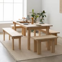 Mesa de comedor de pino macizo natural 180 cm sin barnizar-Palafrugell cropped-2