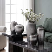 Vaso Art Déco in vetro argentato di Arrigo Finzi, 1930 in vendita su