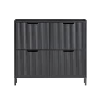 Armario Zapatero Home Source 2 Puertas (Madera Oscura) – 60x33x87cm Con Estantes