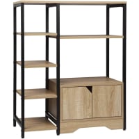 Étagère bibliothèque 150x80cm, couleur chêne et gris VIGO | Maisons du