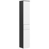 COSTWAY Mobile da Bagno Alto con 2 Ante, Armadio da Terra con 5 Vani, Mobile Colonna per Bagno Cucina Soggiorno, 37 x 37 x 160 cm (Nero