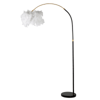 AIBOTY Lampada da Terra in Piuma con Cristallo, soffice Lampada