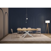 Mesa extensible 80x160/244 cm efecto madera, roble natural-Karida cropped-1