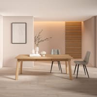 Mesa de comedor efecto madera roble 194x90x75cm-Odin cropped-1