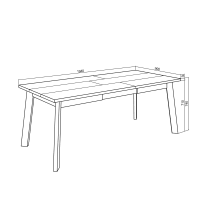 Mesa de comedor efecto madera roble 194x90x75cm-Odin cropped-2
