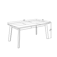 Mesa de comedor efecto madera roble 167x90x75cm-Odin cropped-2