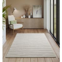 Interiyou Cannes Tapis à poils courts, 140 x 200 cm, crème, plat, avec Interiyou Cannes Tapis à poils courts, 140 x 200 cm, crème, plat, avec