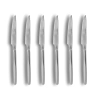 Lot De 6 Couteaux De Table Design – Métal Argenté – Très Bon état – Modèle Sobre