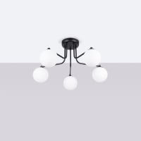Lámpara de araña redonda de metal gris D.100 cm Spoutnik | Maisons du Monde