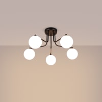 Lámpara de araña redonda de metal gris D.100 cm Spoutnik | Maisons du Monde