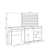 Coiffeuse design contemporaine avec grise 74.5 x 40 x 141 cm Coiffeuses