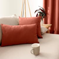 Coussin déhoussable en velours polyester/velours vert olive 45x45 cm