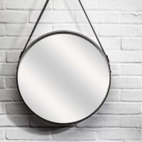 Atmosphera Miroir Mural Rond à Corde Noire – Ø 55 Cm, Style Boho Chic Élégant