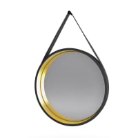 POZINO Miroir Rond de 61 cm à Suspendre avec Corde, Miroir Mural Circulaire, Cadre Noir, miroirs de Ferme pour Salle de Bain, Chambre à Coucher, Salon, entrée, décoration d'intérieur POZINO Miroir Rond de 61 cm à Suspendre avec Corde, Miroir Mural Circulaire, Cadre Noir, miroirs de Ferme pour Salle de Bain, Chambre à Coucher, Salon, entrée, décoration d'intérieur