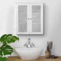 Armario de pared para baño de mdf blanco con puertas de vidrio-Connor cropped-1