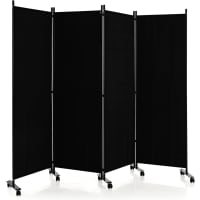 Cloison Séparation Pliante 6 Panneaux Bambou 240cm - Paravent Salon Jardin Balcon Blanc Crème