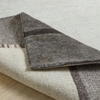 Tapis Oriental Vintage En Laine 198x113 Cm - Gris Boue, Noué Main, Pièce Unique Des Années 70/90