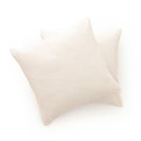 2 Federe Per Cuscino 50x50 Cm Zomer In Cotone E Lino | Stampa Nera | Cerniera Invisibile