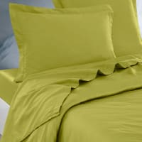 Atmosphera Drap Plat Percale Beige Lin 240x290 Cm - 100% Coton Doux Et Élégant