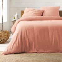 Completo letto in garza di cotone - 1 piazza - BEIGE - 35.00