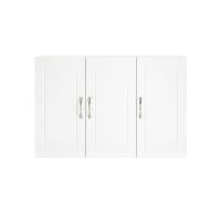 Armario colgante para baño con balda ajustable y 3 puertas blanco