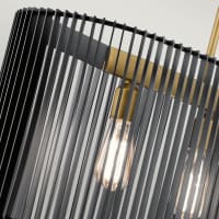 Lustre en acier finition noir et laiton naturel Linara | Maisons du Monde