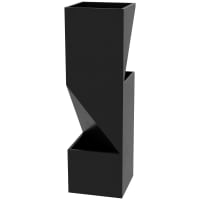 HowHomely Moderno supporto per fiori in metallo, 20 x 20 x 68 cm, colore nero, con supporto, in metallo per la decorazione di interni, balconi, giardini