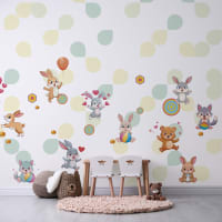 Carta Da Parati Adesiva Foresta Nebbia - 7 Strisce, Dimensioni 343x256 Cm, Rimovibile, Adesiva, Per Pareti Moderne