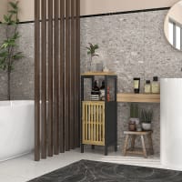 Relaxdays Porte-serviettes échelle, bois & métal, 4 barreaux, pour serviettes et vêtements HxLxP