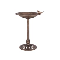 Bain D'Oiseaux Outsunny Forme Feuille De Lotus 50x71 Cm - Abreuvoir Bronze Antique Pour Jardin