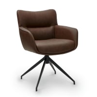 Poltrona Criss Cross Con Braccioli In Tessuto Marrone | Stile Moderno