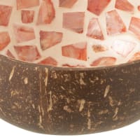 Bol Déco JOLIPA – Mosaïque Coquillage Vert – Coco – Marron Et Vert – Neuf
