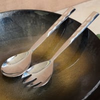 Set Posate Da Insalata 30,5 Cm In Acciaio Inox 18/10 Oro - Cucchiaio E Forchetta