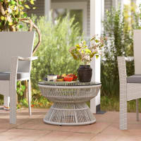 Outsunny Table Basse De Jardin Ronde Rouge 40 X 50 Cm - Table D'Appoint Extérieur En Acier
