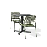 Oviala - Tavolo Da Giardino In Acciaio E Ceramica Con 2 Sedie