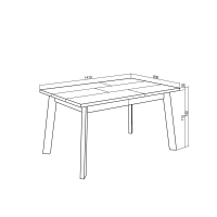 Mesa comedor efecto madera roble 140x90x75cm-Odin cropped-2