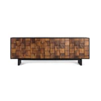 SimpliHome Lowry Credenza Industriale In Legno Massello Di Acacia E Metallo - Larga 152 Cm - Antracite Per Sala Da Pranzo