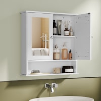 Armario de pared para baño de 13 x 56,5 x 58,5 cm de color blanco-Skyline cropped-1