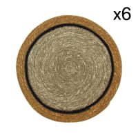 Lot De 5 Sets De Table En Bambou Marron - 48,5x33 Cm
