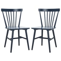 Juego de 2 sillas de comedor en madera de caucho azul-Winona