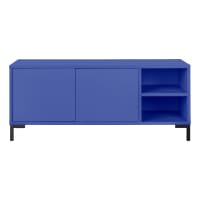 Mueble tv de cristal templado naranja oscuro y estructura de cromo ...