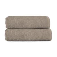Lot De 2 Serviettes De Bain à Carreaux En Coton - 140x70 Cm - Jaune Moutarde, épais 520 G/m² - Très Absorbantes - 1