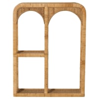 ETAGERE MURALE EN BOIS FORME DE MAISON A 31 NICHES POUR CHAMBRE ENFANT LONG 50CM