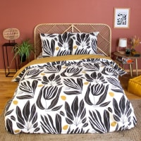 Atelier Du Linge - Parure Housse De Couette 3pcs Avec Taies Oreiller 100% Coton Bio 57fils Eloa