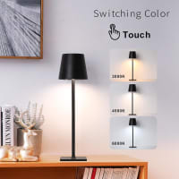 Lampada Da Tavolo LED Emos Eddy Nera, Metallo, 3 Temperature Di Colore, Dimmerabile, 26 Cm - 2