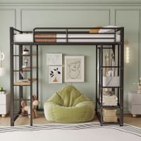 Lit mezzanine avec bureau 1m90 - Ameublement