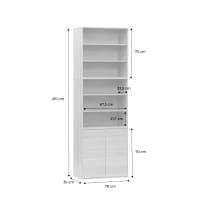 Module Decor Kit modules décor bois chêne 3 éléments - 2 portes 5 étagères Kompo ...
